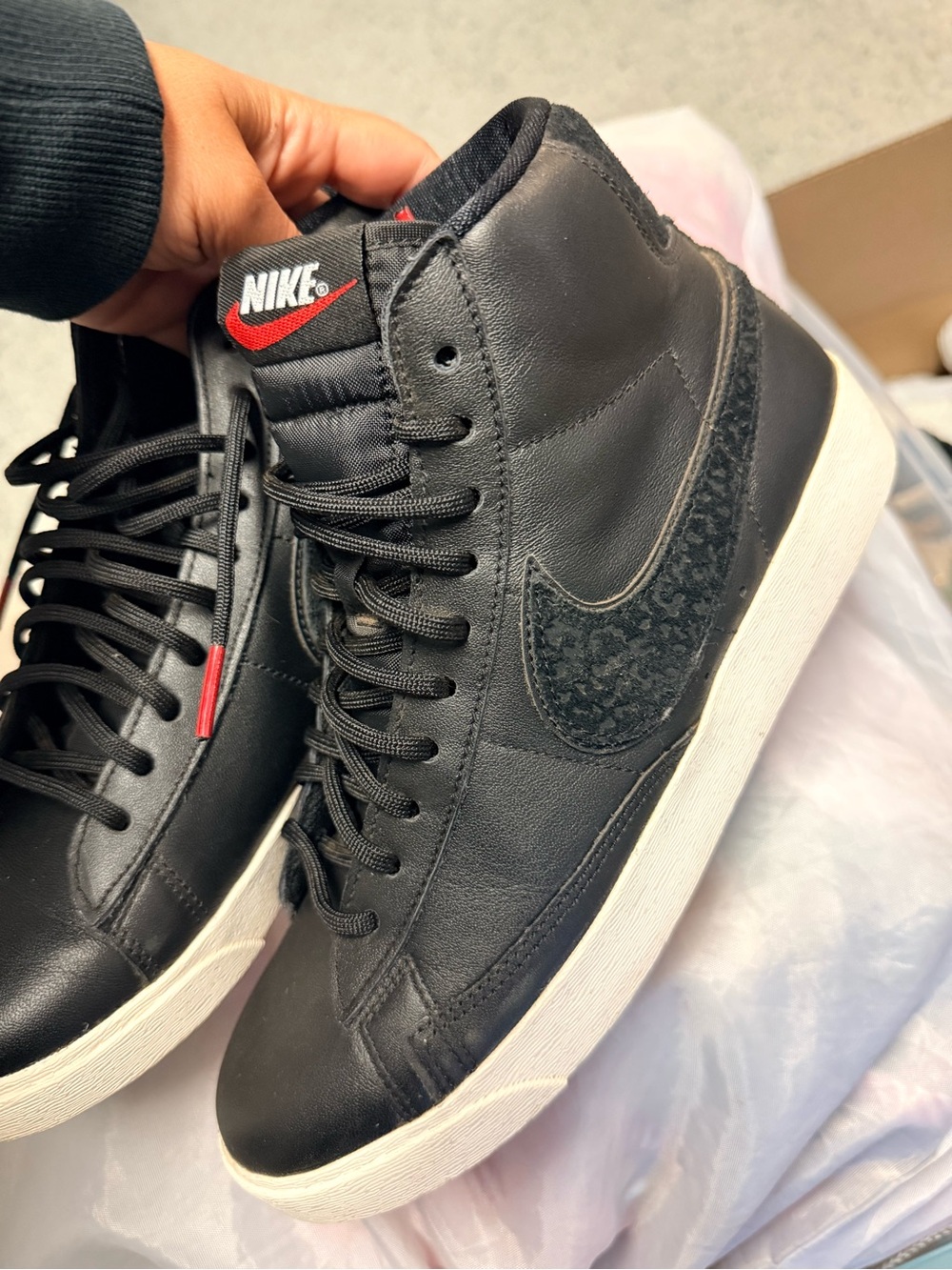 Nike Black High-Top Sneakers Leather